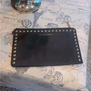 Michael Kors Black and Gold Zippered Pouch